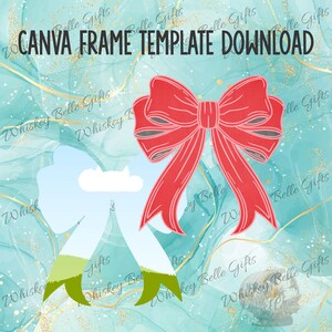Bow Canva Frames Digital Download, Instant PNG Frames for Easy Design, Easter Canva Frame