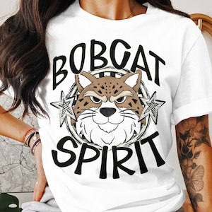 Bobcat Spirit T-Shirt Comfort Colors 1717, Cartoon Bobcat Tee, Wildcat Tshirt, Animal Graphic Shirt, Unique Design Bobcat T-Shirt