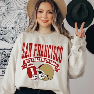 Trendy San Francisco Football Sweatshirt, Vintage San Francisco Football Sweater, San Francisco Football Fan Hoodie, Football Gift, MSS181