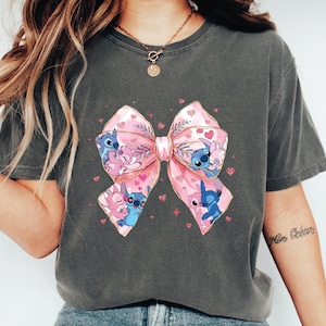 Disney Stitch Shirt, Castle Shirt, Stitch Coquette Bow Shirt, Dog Lover T-Shirt, Lilo and Stitch Tee, Cartoon Character Shirt, MSS346