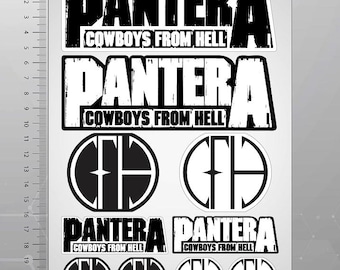 Pantera stickers set, Pantera decals, Medium set Car, Bike, Laptop Stickers, High Quality Laminated Waterproof