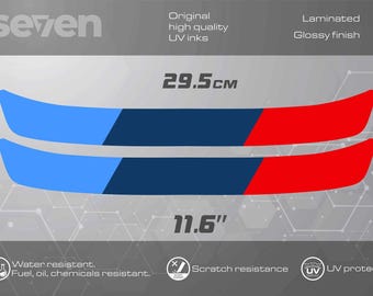 2x Tricilore Helmet Visor Sunstrip Sticker Decal - 295mm High Quality Laminated Waterproof