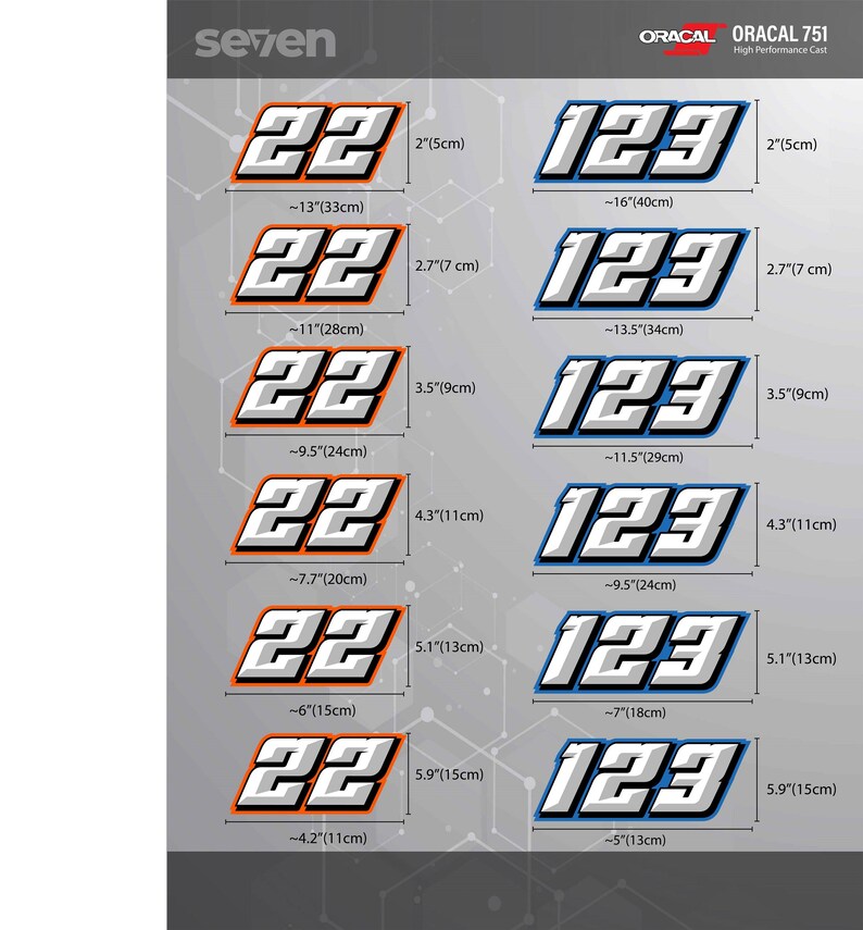 3x Custom Race Number Stickers Car, Bike, Vinyl Decals High Quality ...