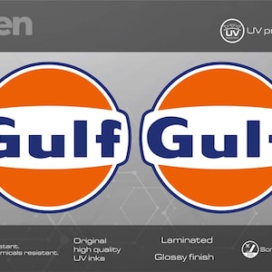 2x Gulf car sticker, Gulf Car Door Decal, High Quality Laminated Waterproof