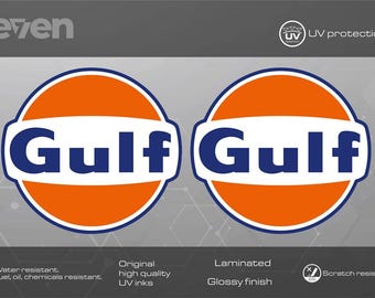 2x Gulf car sticker, Gulf Car Door Decal, High Quality Laminated Waterproof