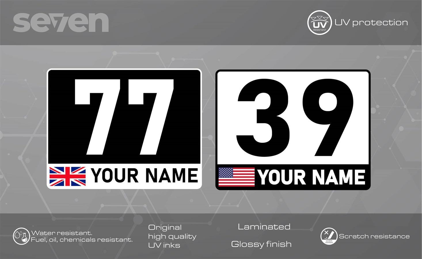 2x Custom Race Car Number Plate Car Door Decal, High Quality Laminated ...