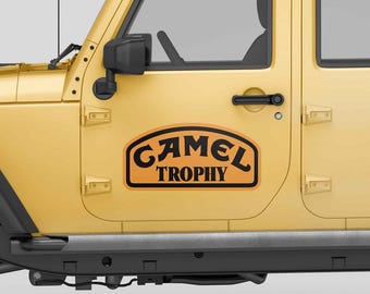 2x Camel Trophy car sticker, Jurassic Park Car Door Decal, High Quality Laminated Waterproof