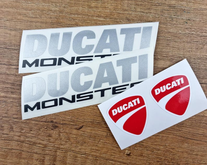 2x Ducati Monster Tank Decal Sticker +2 Logo Stickers High Quality 751C ...