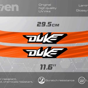 2x Duke hjälmvisir solremsdekaler - 295 mm + 2 logotypdekaler högkvalitativt laminerat vattentätt