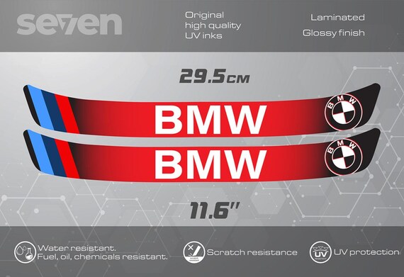 2x BMW Helmet Visor Sunstrip Sticker Decal - 295mm High Quality