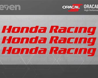 3x Honda Racing Decal, Stickers High Quality 751C High Performance Cast,