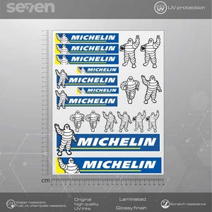 Michelin-stickersset, Michelin-stickers, auto, fiets, laptopstickers, hoogwaardig gelamineerd waterdicht