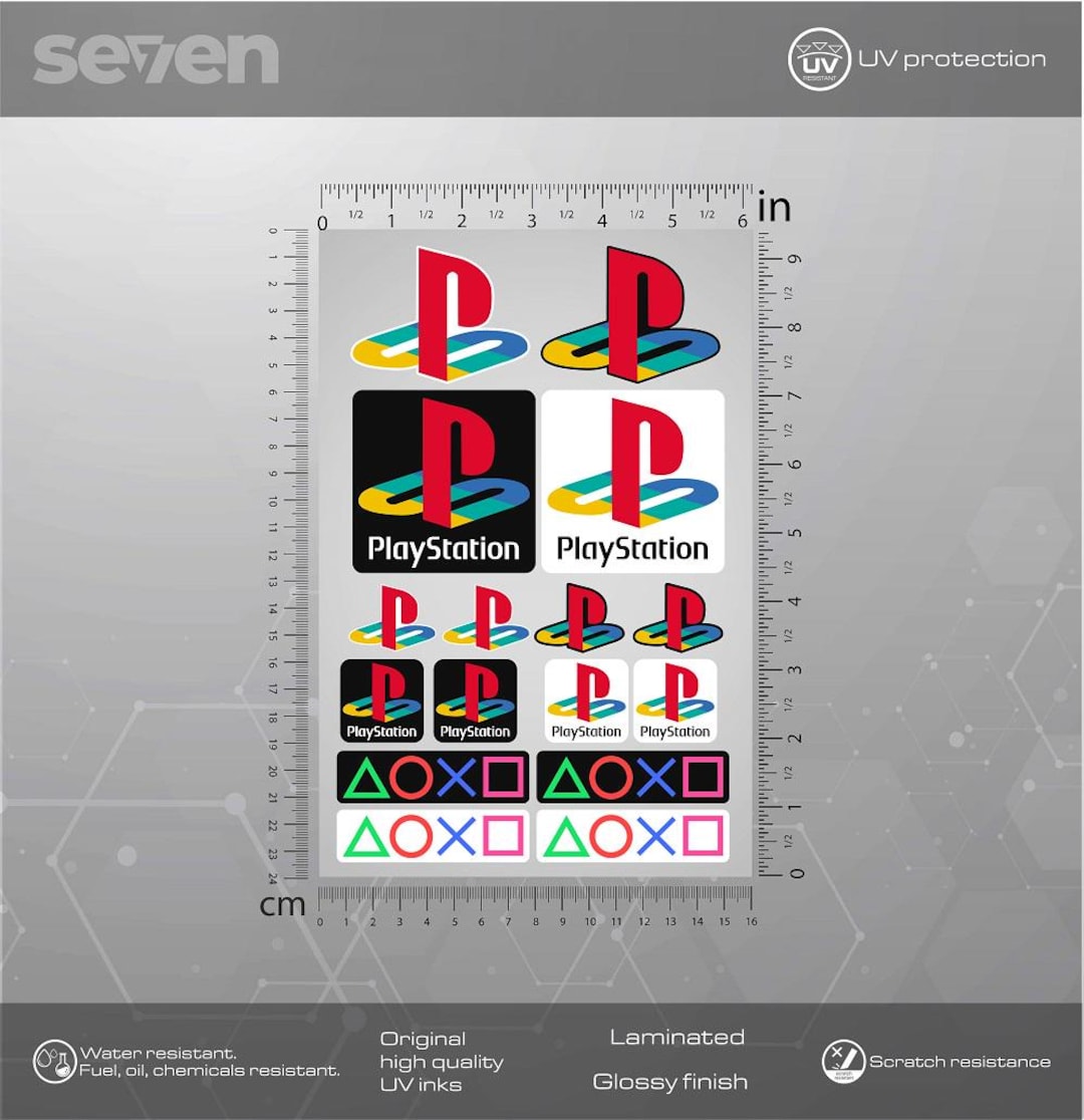 Playstation Stickers Set, Playstation Decals, Medium Set Car, Bike ...