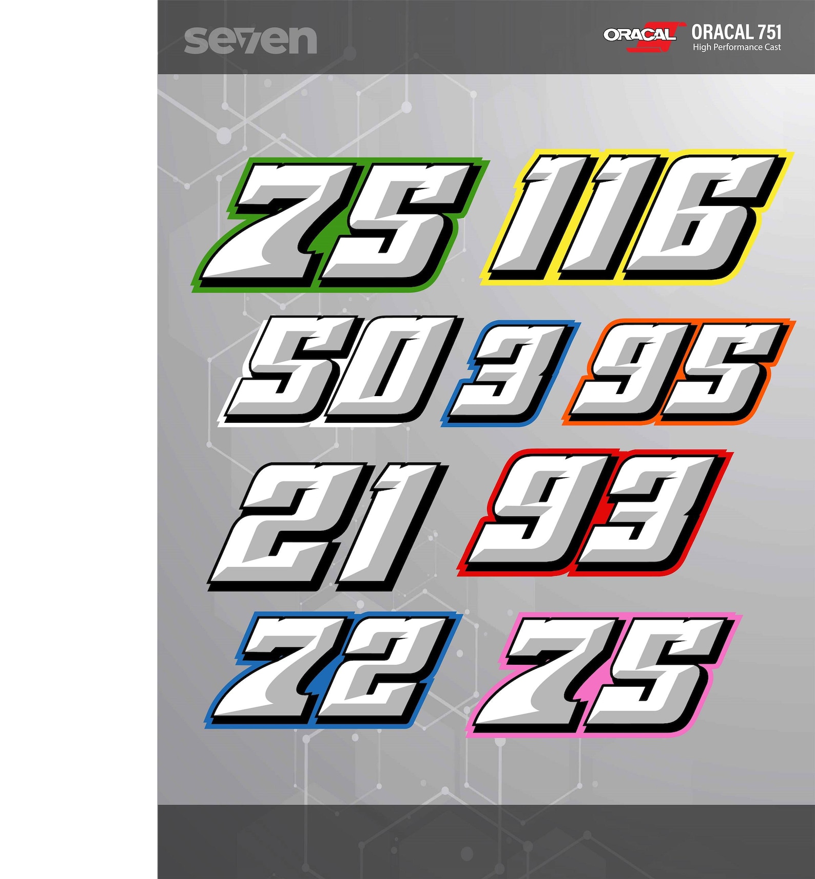 3x Custom Race Number Stickers Car, Bike, Vinyl Decals High Quality ...