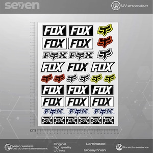 Set di adesivi Fox, decalcomanie Fox Racing, adesivi per auto, bici, laptop, laminati di alta qualità, impermeabili