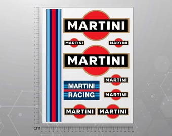 Martini stickers set, Martini Racing decals, Car, Bike, Laptop Stickers, High Quality Laminated Waterproof