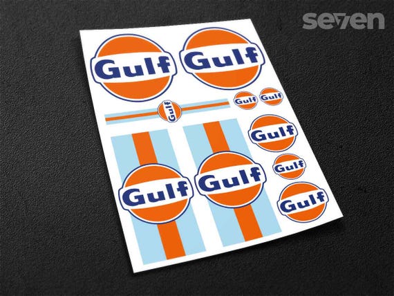 Gulf Oil Racing Vinyl Decal Sticker – 10 Sizes Available (Choose Yours!) With Tracking
