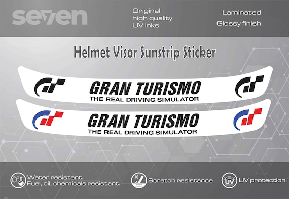 2x Gran Turismo Helmet Visor Sunstrip Sticker Decal - 295mm High