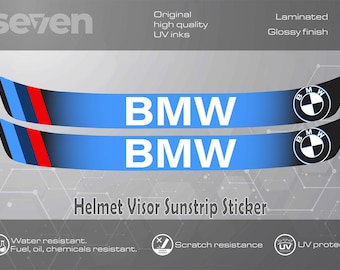 2 adesivi per visiera parasole per casco BMW - 295 mm, laminati di alta qualità, impermeabili