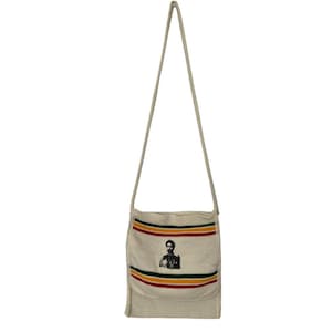 Handmade Ethiopian Bag with Haile Selassie Image, Cultural Art Design