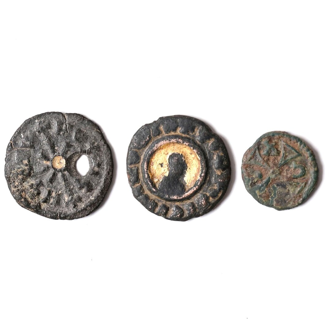 Ancient Token 3x Authentic Ancient Axumite Coins, Bronze Aksumite Kingdom Religious ...