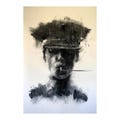 Large Original Handmade Charcoal Drawing – Dark Portrait in Smoke – Black & White Wall Art – 39.4x27.6 in (100x70 cm)