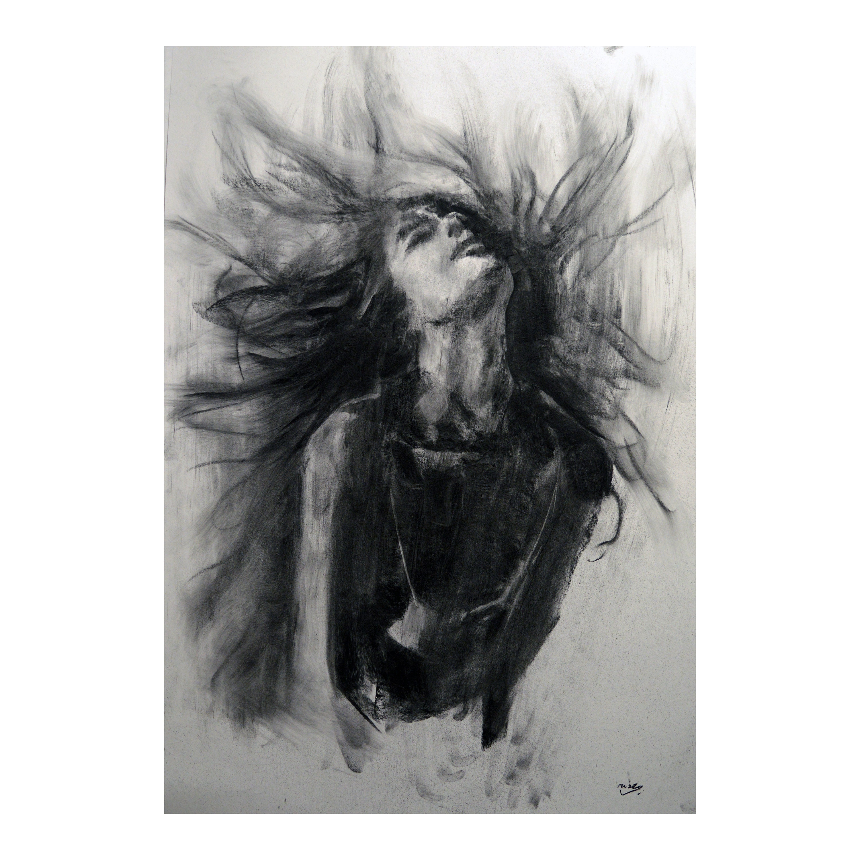 ORIGINAL Charcoal Painting Drawing Origial Painting Nude photo picture pic