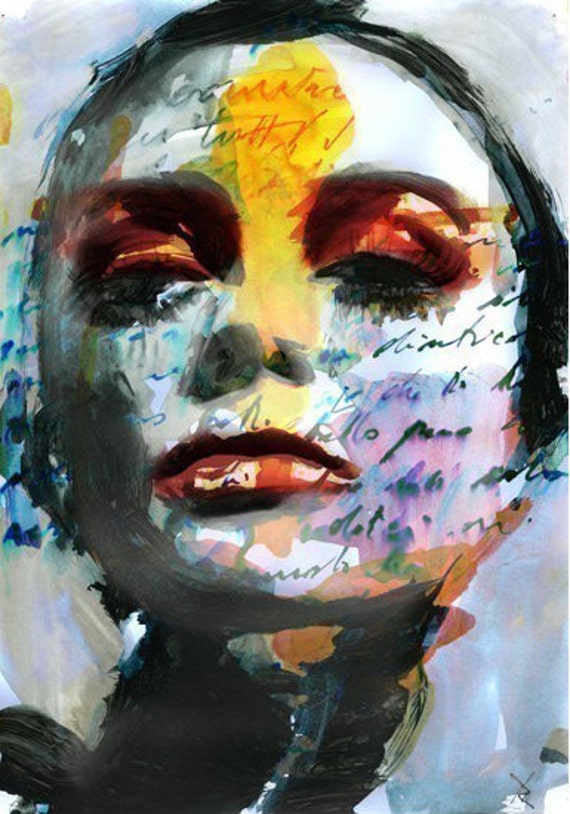 Items similar to Print Mixed Media Watercolor Acrylic Painting Poster