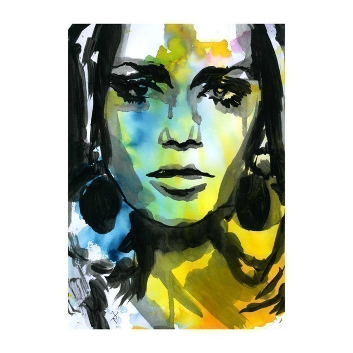 Watercolor Print Painting Mixed Media Acrylic Painting Poster Etsy