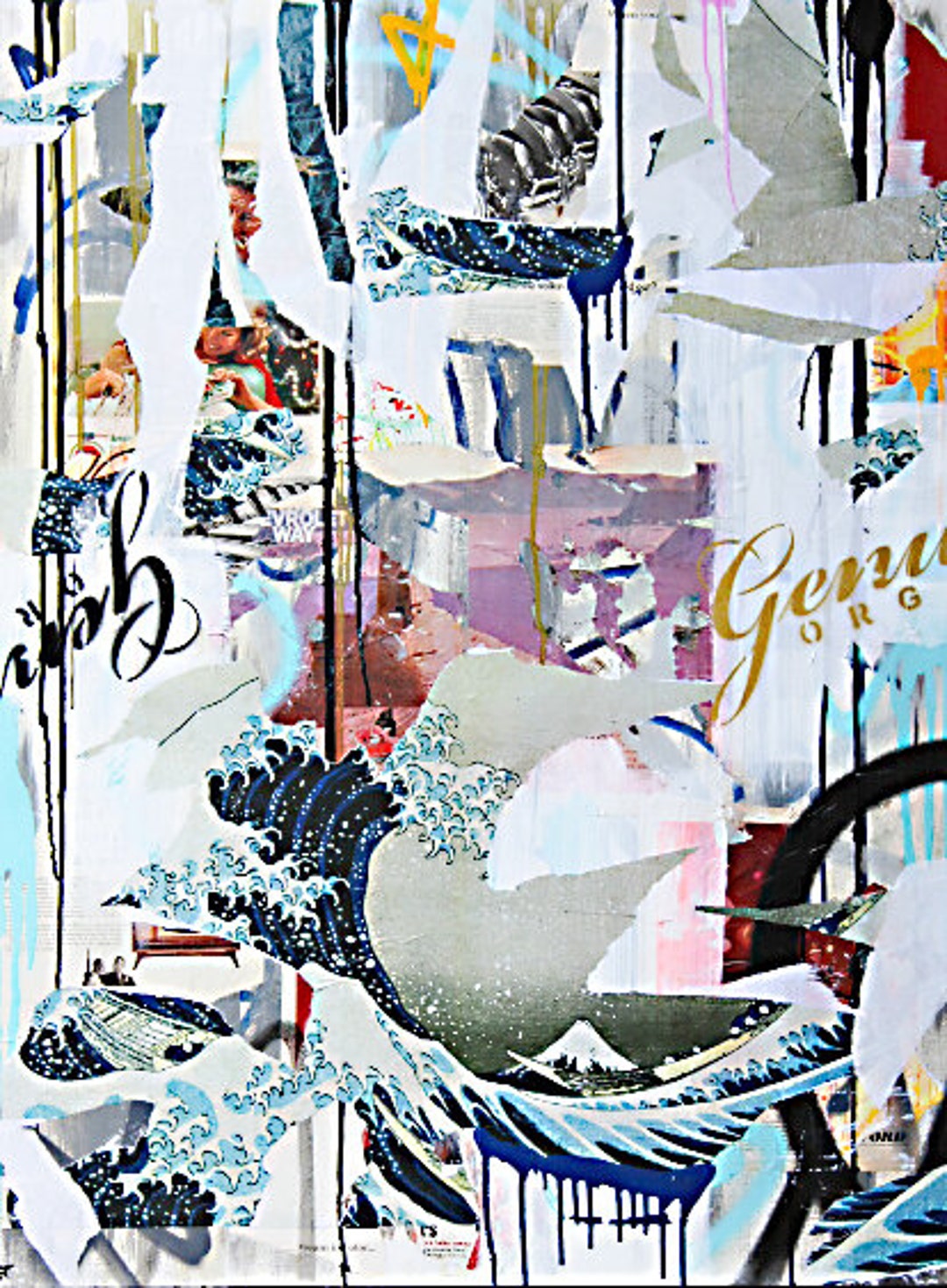 POP ART COLLAGE - Contemporary Abstract Mixed Media Collage Painting ...