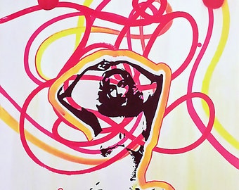 POP ART - Original Contemporary Abstract Mixed Media Painting - Canvas - 20" x 30" - Daniel Tacker