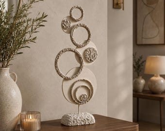 Escultura abstracta, decoración geométrica moderna, arte minimalista, regalo contemporáneo para decorar la mesa.