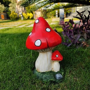 Large Garden Mushroom Statue,Mushroom Decor,Lawn Statues,Outdoor And Garden Statue,Mothers Day Gift