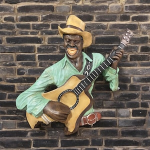 Musician Playing Guitar Statue ,Abstract Wall Art,3d Art Sculpture,Hanging Sculpture,Wall Sculpture Art,Gift For Boyfriend