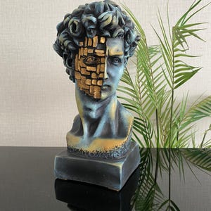 Large David Bust Statue Sculpture,Greek Gods,Ancient Greek Gift,Resin Art Sculpture,Renaissance Sculpture,Ancient Greek Mythology Art