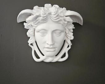 メデューサ 高さ34сm・ゴルゴンの頭 壁掛 メデューサの頭の壁飾り：コールドキャストブロンズ仕上げ、ゴシック