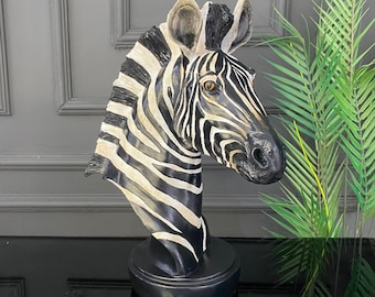 Large Zebra Statues,Resin Animal Figurine,African Home Decor,Wild Creature,Tall Animal Sculpture