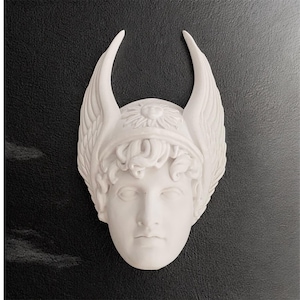 Winged Hermes Sculpture Wall Art ,Greek Mythology ,Roman Statue Bust,Bust Sculpture,Goddess Statue,Bust Statue,Historical Figure Wall Art
