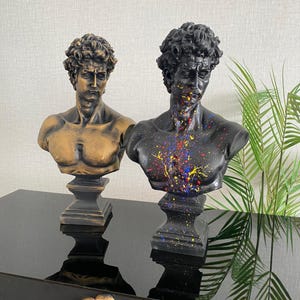 Large David Bust Statue Sculpture,Greek Gods,Ancient Greek Gift,Resin Art Sculpture,Renaissance Sculpture,Ancient Greek Mythology Art