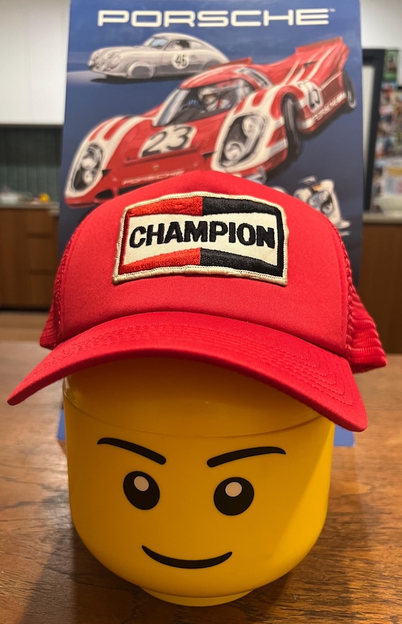 Vintage Motorsport Patch Champion Spark Plugs Trucker Cap - Main Image