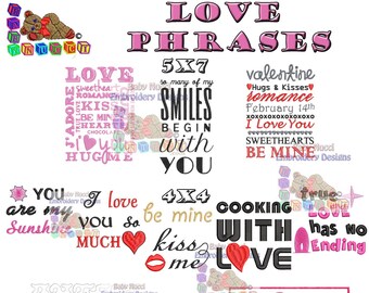 Love Phrases Collection 5x7