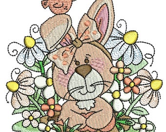 Bunny Bell Machine Embroidery Design