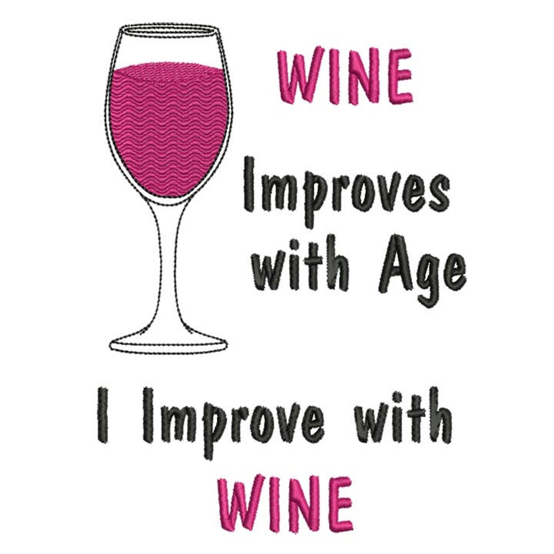 Wine Machine Embroidery Design Collection 5X7 Etsy