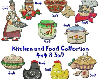 Kitchen and Food Collection Machine Embroidery designs