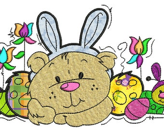 Theodore Easter Applique 5x7 All Formats Machine Embroidery Design