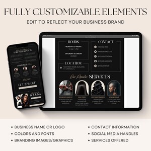 Editable Hairstylist Black Appointment Flyers Canva Template