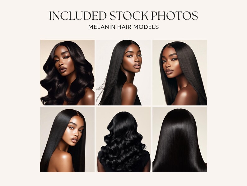Black Women Melanin Hair Models Stock Photos