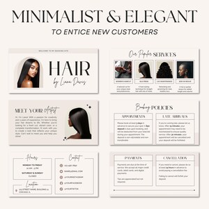 Editable Hairstylist Acuity Scheduling Template Booking Site on Canva in Light Beige Neutrals Branding