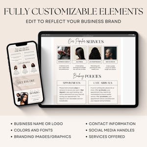 Editable Hairstylist Acuity Scheduling Template Booking Site on Canva in Light Beige Neutrals Branding
