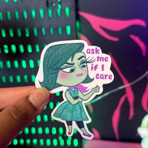 Inside Out Sticker | Pixar Inspired Disgust Sticker | Emotional Characters Aesthetic | Cute Movie Fan Art Decal | Pixar Art | Gifts for Her
